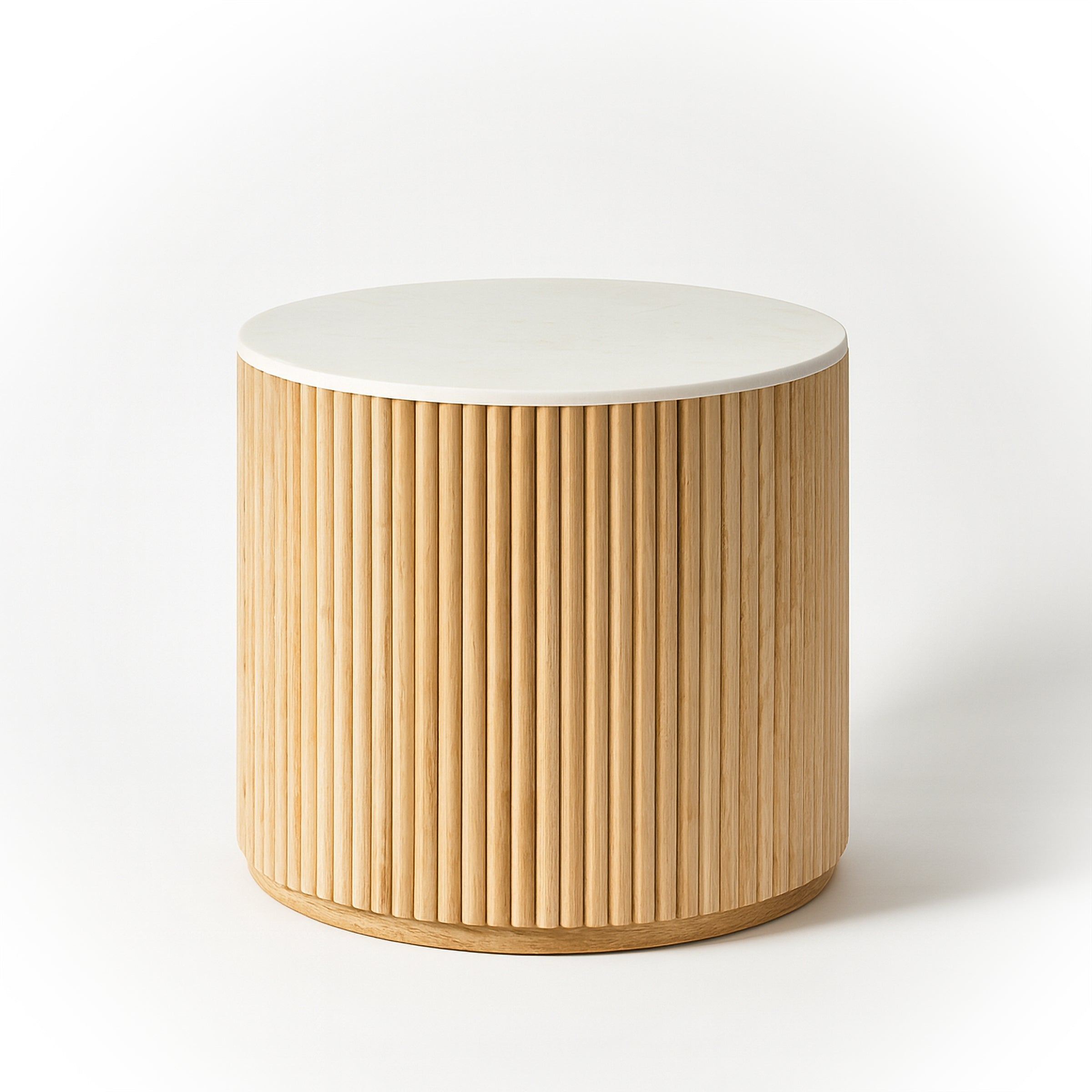 round stainless steel Coffee Table with glass top