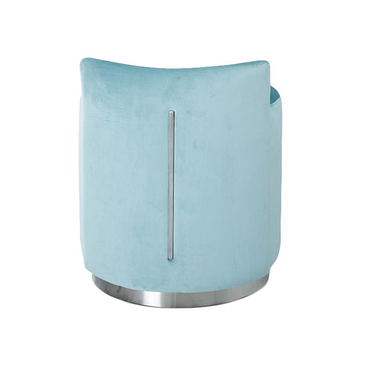 CASSINI OTTOMAN - LIGHT BLUE/CHROME