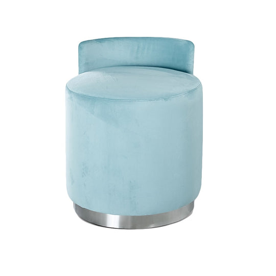 CASSINI OTTOMAN - LIGHT BLUE/CHROME