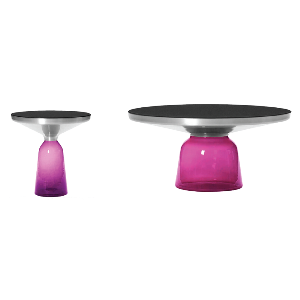 GIO COFFEE TABLE SET - PINK & SILVER