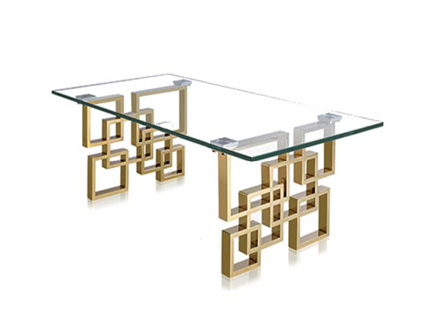 LUX COFFEE TABLE - CLEAR/GOLD